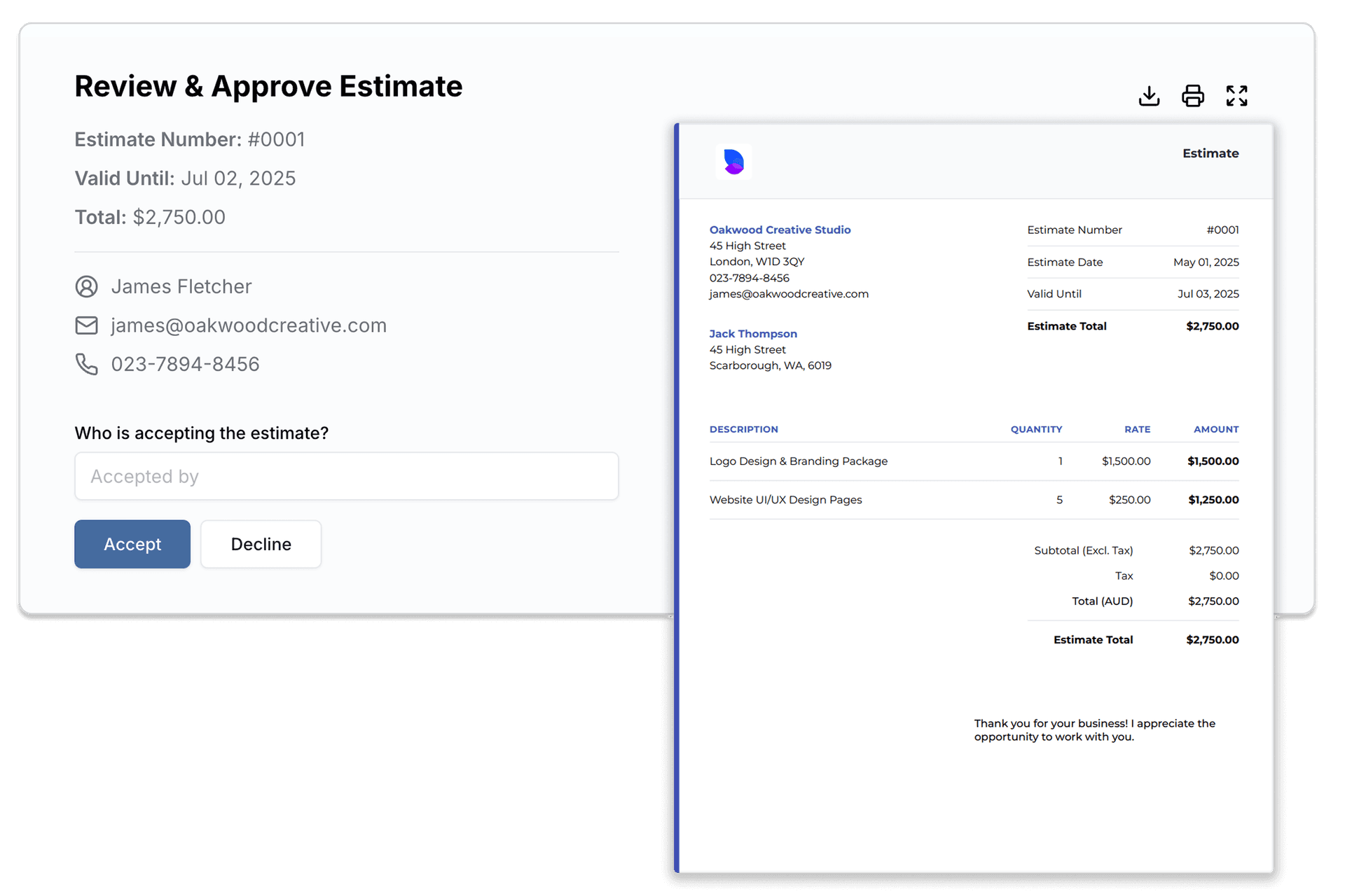Estimate feature